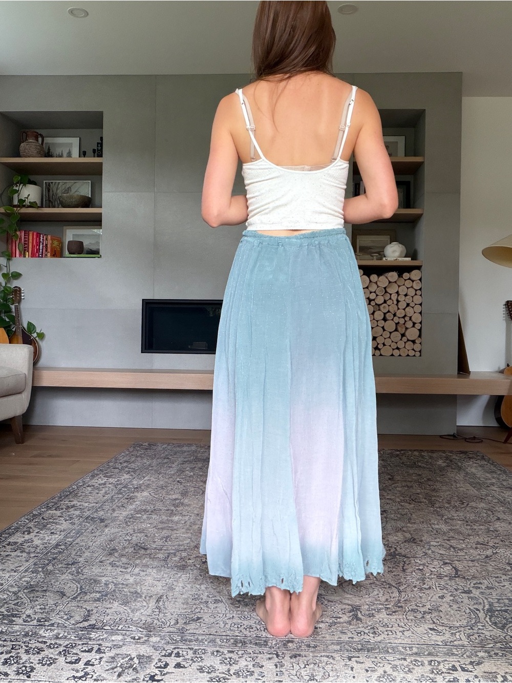 Vintage Fairycore blue and lilac maxi skirt small medium - Picture 5 of 15